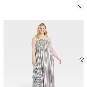 Universal Thread Gray and White Striped Maxi Dress XL